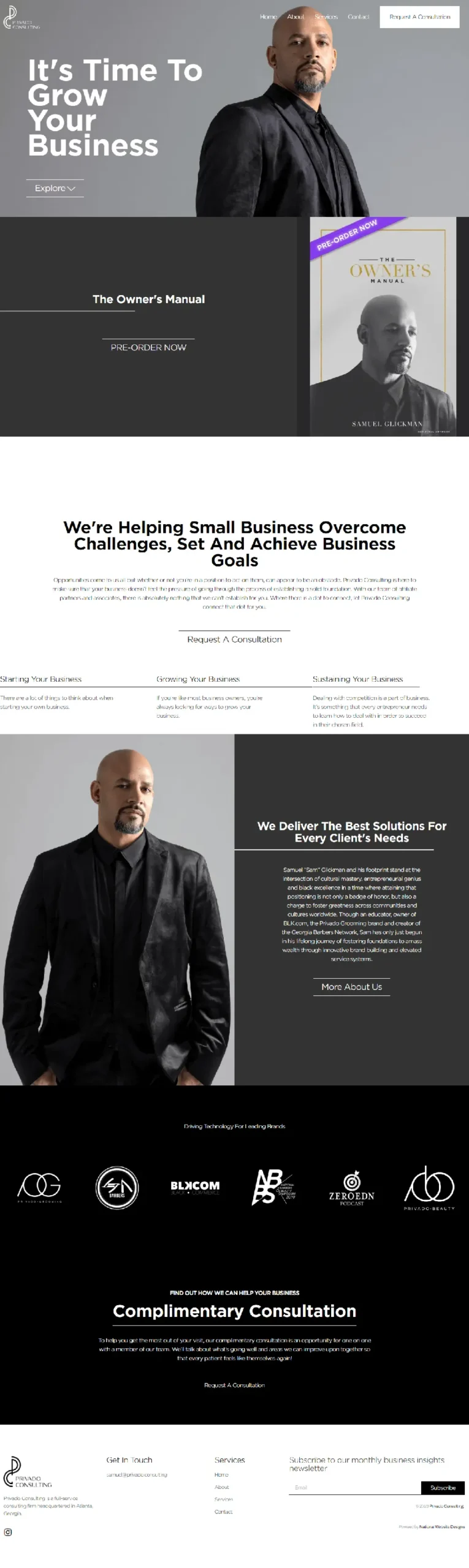 Existing NWD portfolio website design: Privado Consulting