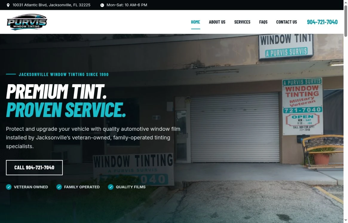 Actual desktop homepage for A Purvis Survis