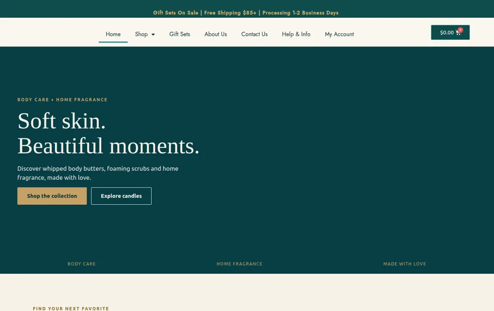 Homepage of Therapology, a beauty and wellness website built by National Website Designs